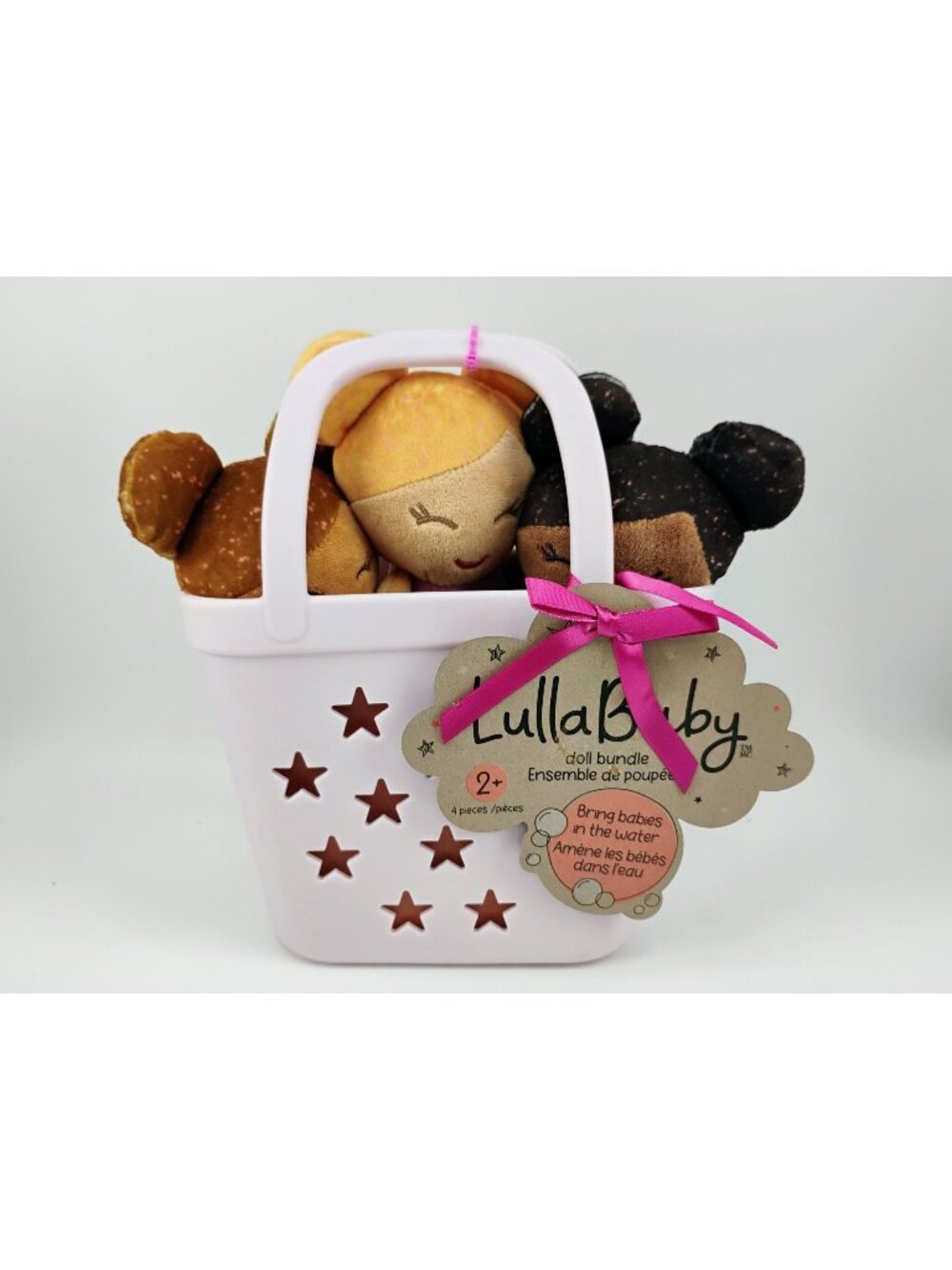 LullaBaby Doll Bundle Basket 4-Piece Plush Dolls For Ages 2+